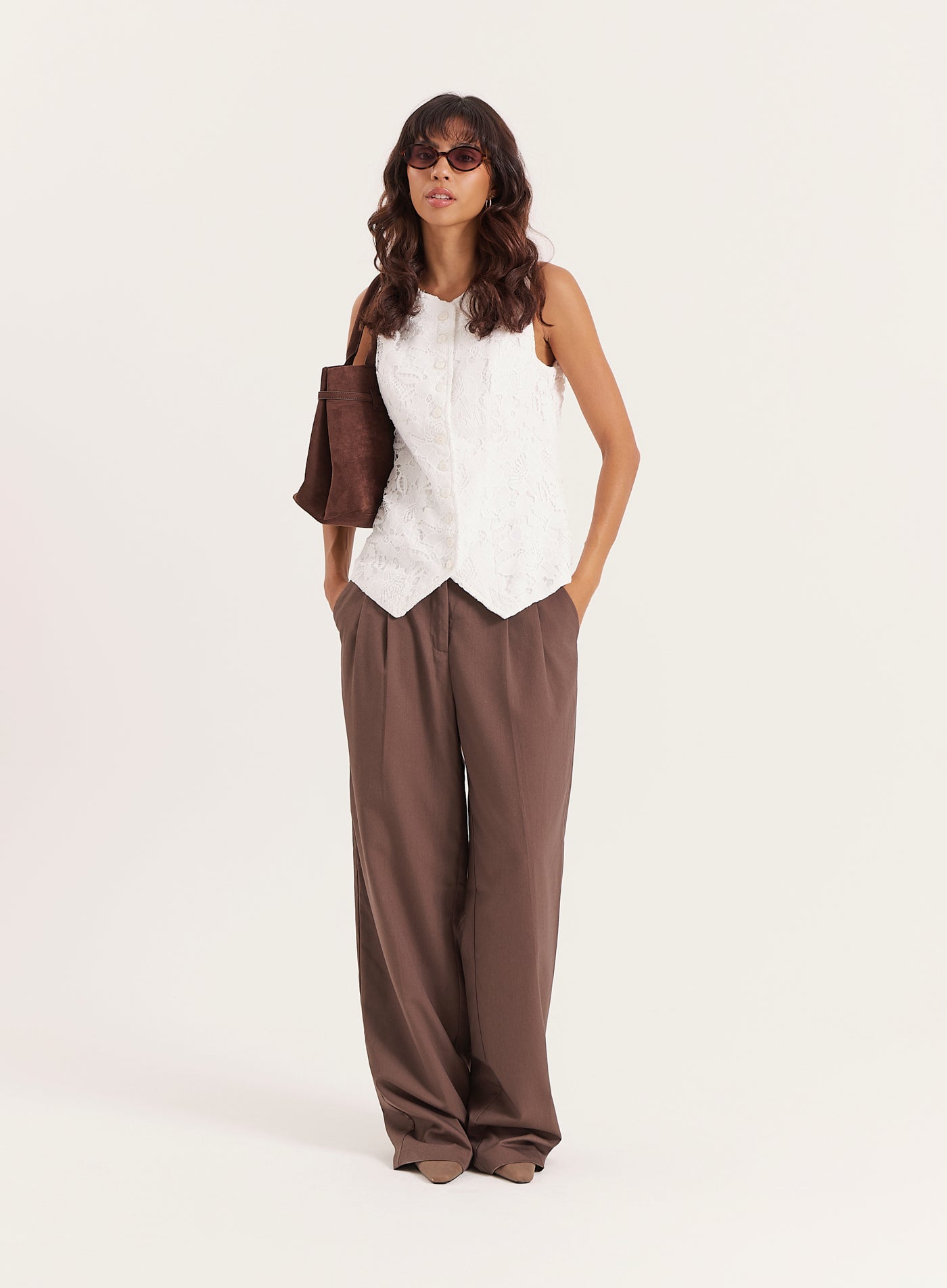 White Broderie Lace Waistcoat